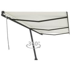 Vidaxl Prostostoječa ročno zložljiva tenda 600x350 cm krem