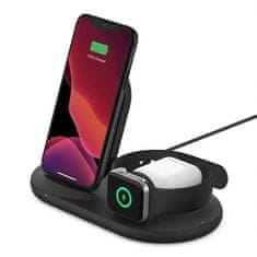 Belkin BOOST CHARGE Qi 3v1 brezžično polnjenje za iPhone/Apple Watch/AirPods, črno