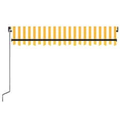 Vidaxl Ročno zložljiva tenda 350x250 cm rumena in bela