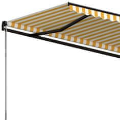 Vidaxl Ročno zložljiva tenda z LED lučmi 600x350 cm rumena in bela