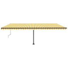 Vidaxl Prostostoječa avtomatska tenda 600x350 cm rumena/bela