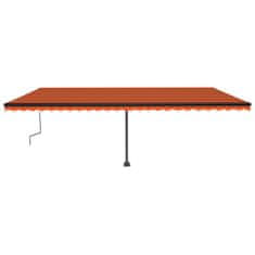 Vidaxl Prostostoječa ročno zložljiva tenda 600x350 cm oranžna/rjava