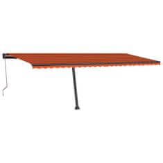 Vidaxl Prostostoječa avtomatska tenda 600x350 cm oranžna/rjava