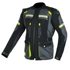 MAXX NF 2210 Tekstilna jakna dolga črno sivo zelena refleks M