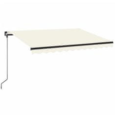 Vidaxl Ročno zložljiva tenda z LED lučmi 350x250 cm krem