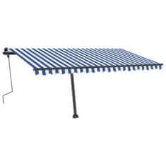 Vidaxl Prostostoječa ročno zložljiva tenda 400x300 cm modra/bela