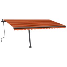 Vidaxl Prostostoječa ročna zložljiva tenda 400x300 cm oranžna/rjava