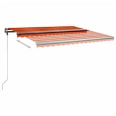 Vidaxl Prostostoječa ročna zložljiva tenda 400x300 cm oranžna/rjava