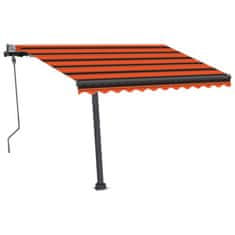 Vidaxl Ročno zložljiva tenda z LED lučkami 300x250 cm oranžna in rjava