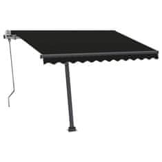 Vidaxl Ročno zložljiva tenda z LED lučkami 350x250 cm antracitna