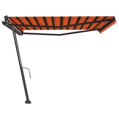 Vidaxl Prostostoječa ročna zložljiva tenda 400x300 cm oranžna/rjava