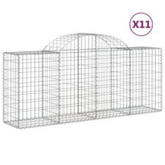 Vidaxl Obokane gabion košare 11 kosov 200x50x80/100 cm cinkano železo