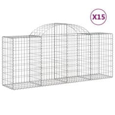 Vidaxl Obokane gabion košare 15 kosov 200x50x80/100 cm cinkano železo