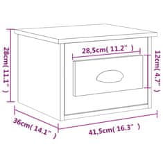 Vidaxl Stenska nočna omarica bela 41,5x36x28 cm