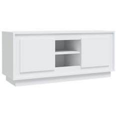 Vidaxl TV omarica bela 102x35x45 cm inženirski les