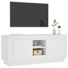 Vidaxl TV omarica bela 102x35x45 cm inženirski les