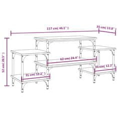 Vidaxl TV omarica črna 117x35x52 cm inženirski les