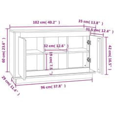 Vidaxl Komoda siva sonoma 102x35x60 cm inženirski les