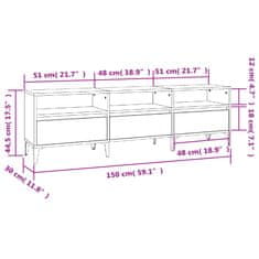 Vidaxl TV omarica betonsko siva 150x30x44,5 cm inženirski les