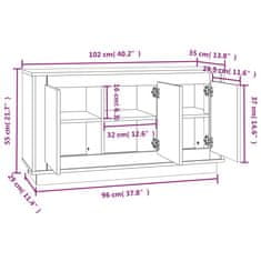 Vidaxl Komoda sonoma hrast 102x35x55 cm inženirski les