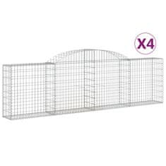 Vidaxl Obokane gabion košare 4 kosi 300x30x80/100 cm pocinkano železo