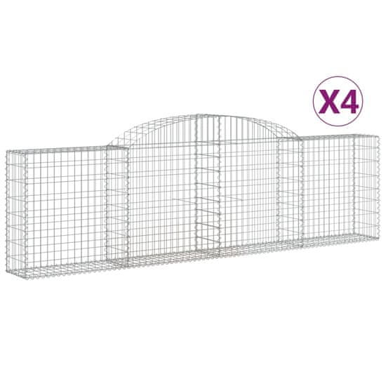 Vidaxl Obokane gabion košare 4 kosi 300x30x80/100 cm pocinkano železo