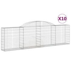 Vidaxl Obokane gabion košare 10 kosa 300x30x80/100 cm pocinkano železo