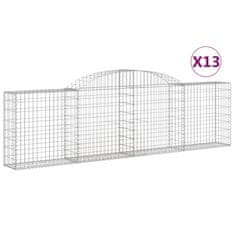 Vidaxl Obokane gabion košare 13 kosi 300x30x80/100 cm pocinkano železo