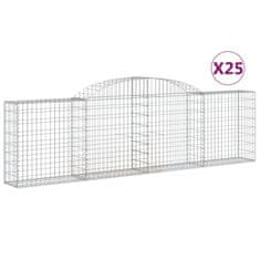 shumee Obokane gabion košare 25 kosov 300x30x80/100 cm cinkano železo