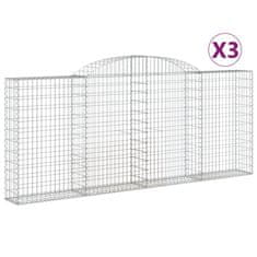 Vidaxl Obokane gabion košare 3 kosa 300x30x120/140 cm pocinkano železo