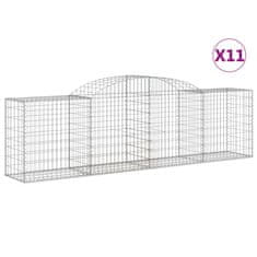 Vidaxl Obokane gabion košare 11 kosa 300x50x80/100 cm pocinkano železo