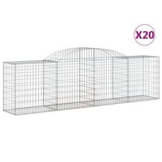 Vidaxl Obokane gabion košare 20 kosa 300x50x80/100 cm pocinkano železo