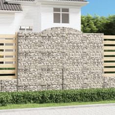 Vidaxl Obokane gabion košare 4 kosa 300x30x220/240 cm pocinkano železo