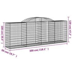 Vidaxl Obokana gabionska košara 17 kos 300x50x100/120cm cinkano železo