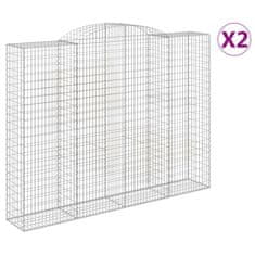 Vidaxl Obokane gabion košare 2 kosa 300x50x220/240 cm pocinkano železo