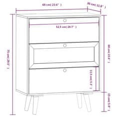 Vidaxl Komoda s predali 60x30x75 cm inženirski les