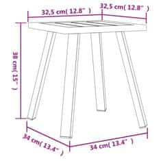 Vidaxl Vrtna miza antracitna 34x34x38 cm jeklo