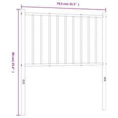 Vidaxl Kovinsko vzglavje belo 75 cm