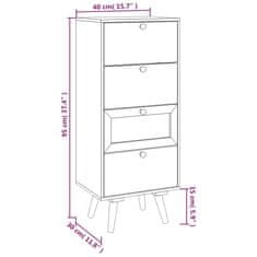 Vidaxl Visoka omara s predali 40x30x95 cm inženirski les