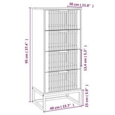 Vidaxl Visoka omara črna 40x30x95 cm inženirski les