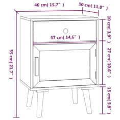 Vidaxl Nočna omarica 2 kosa bela 40x30x55 cm inženirski les