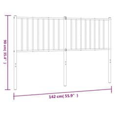 Vidaxl Kovinsko vzglavje belo 135 cm