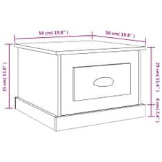 Vidaxl Klubska mizica visok sijaj bela 50x50x35 cm inženirski les