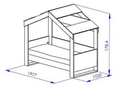 Trianova Mladinska hiška postelja Duplex 90x190 cm