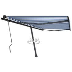 Vidaxl Prostostoječa ročno zložljiva tenda 400x350 cm modra/bela