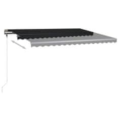 Vidaxl Ročno zložljiva tenda z LED lučkami 400x350 cm antracitna