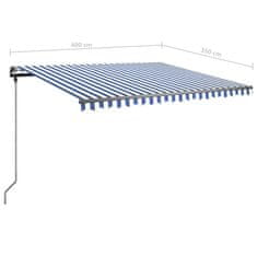 Vidaxl Prostostoječa ročno zložljiva tenda 400x350 cm modra/bela