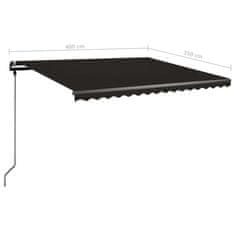 Vidaxl Prostostoječa ročno zložljiva tenda 400x350 cm antracitna