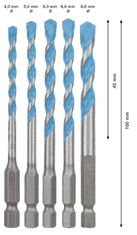 BOSCH Professional 5-delni komplet svedrov EXPERT HEX-9 MultiConstruction, 4/5/6/6/8 mm (2608900585)