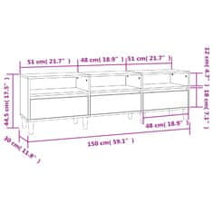 Vidaxl TV omarica črna 150x30x44,5 cm inženirski les